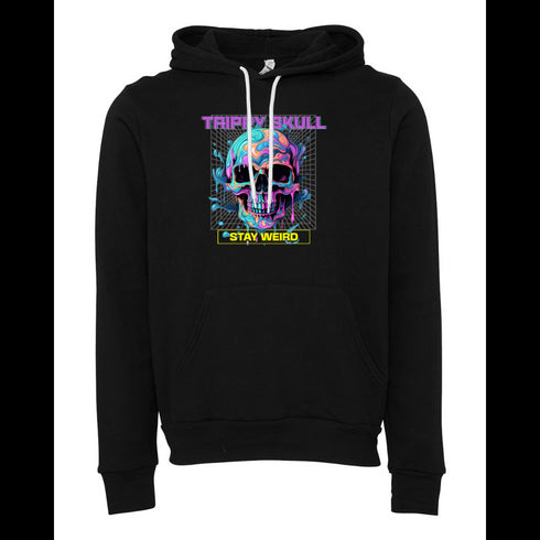 TRIPPY SKULL STAY WVEIRD Bella canvas hoodie 3719